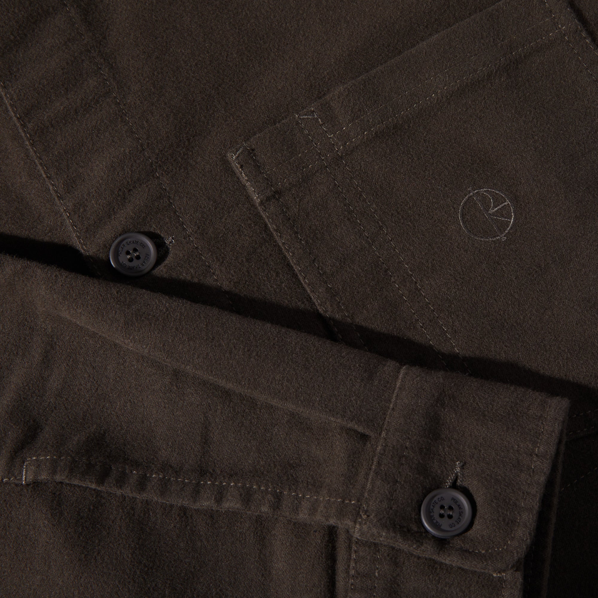POLAR - Theodore Overshirt Brushed Twill "Dark Olive"