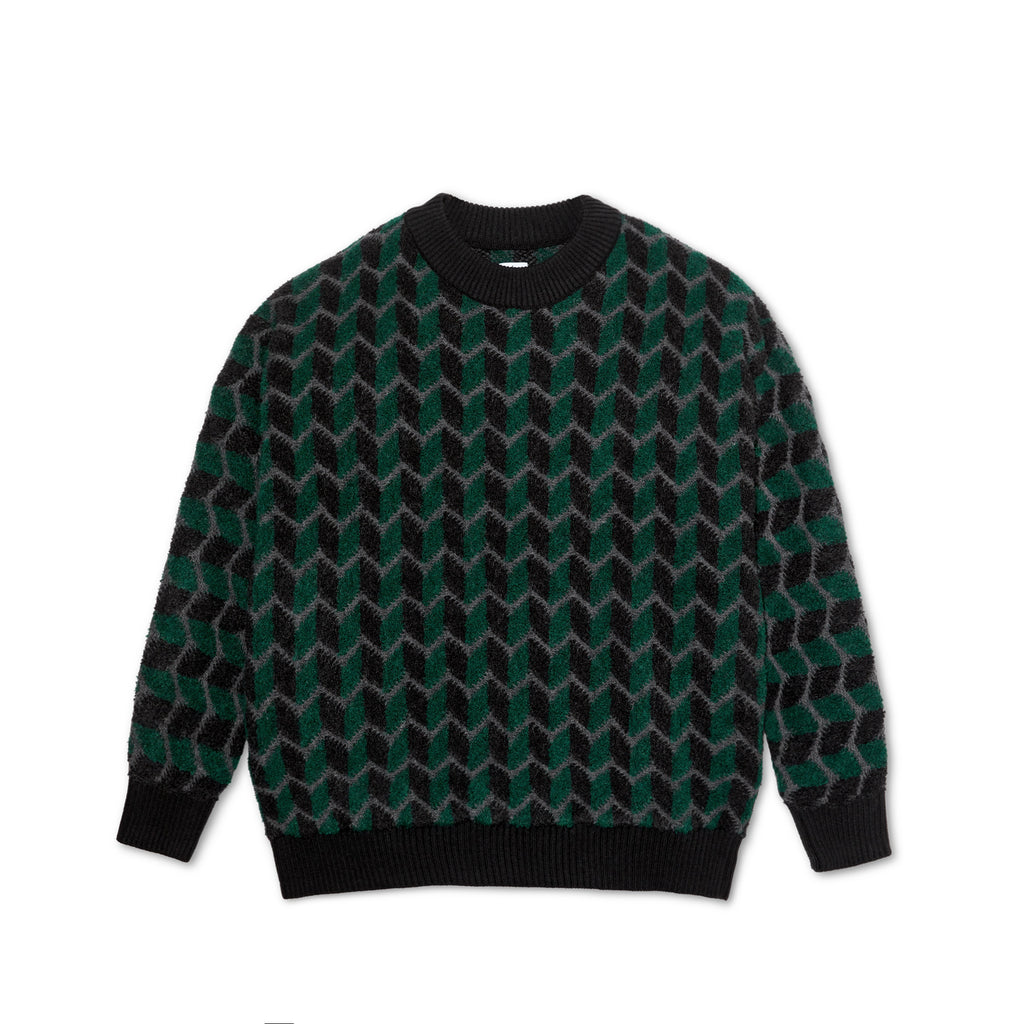 POLAR - Zig Zag Knit Sweater "Black / Dark Teal"