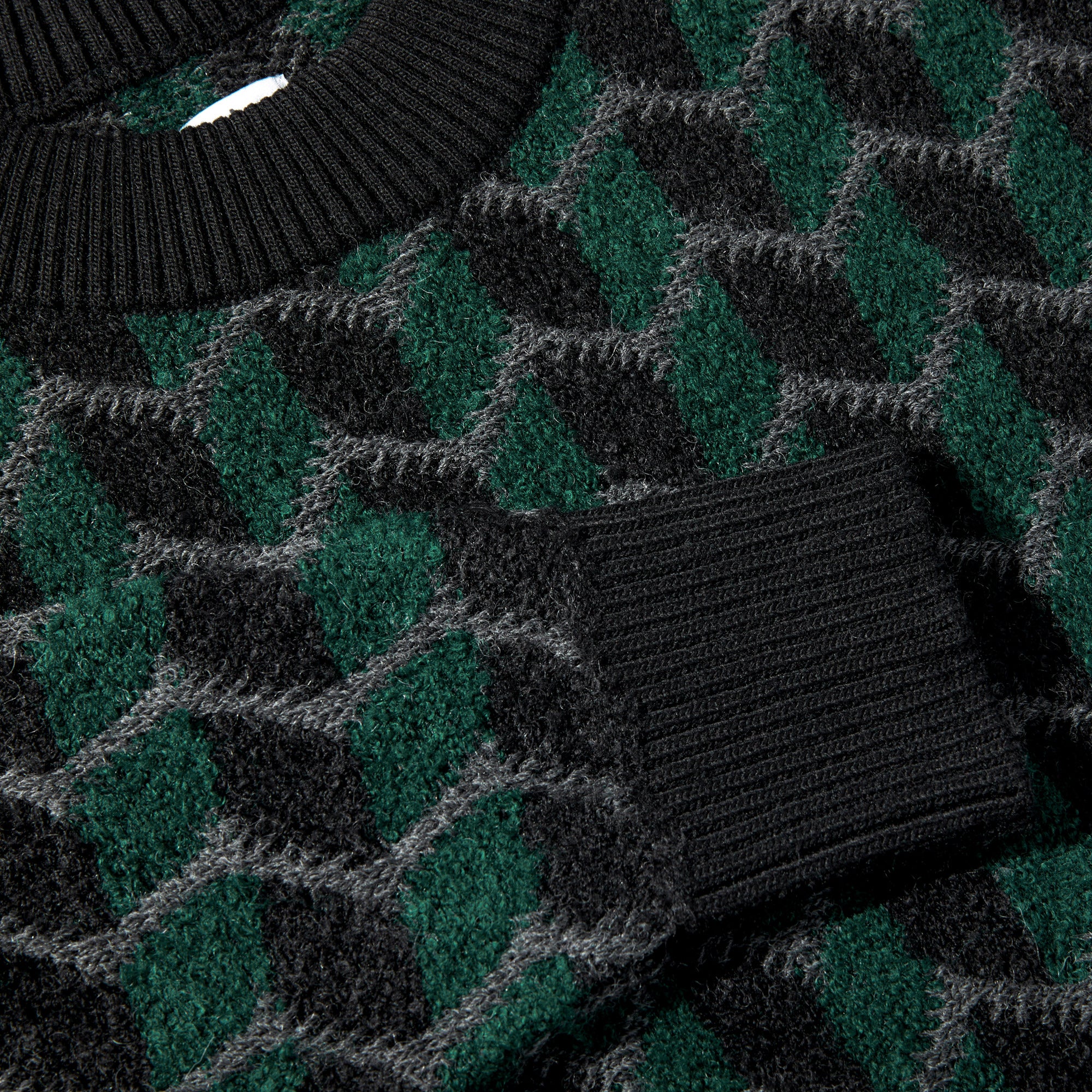 POLAR - Zig Zag Knit Sweater "Black / Dark Teal"