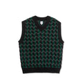 POLAR - Zig Zag Knit Vest "Black / Dark Teal"