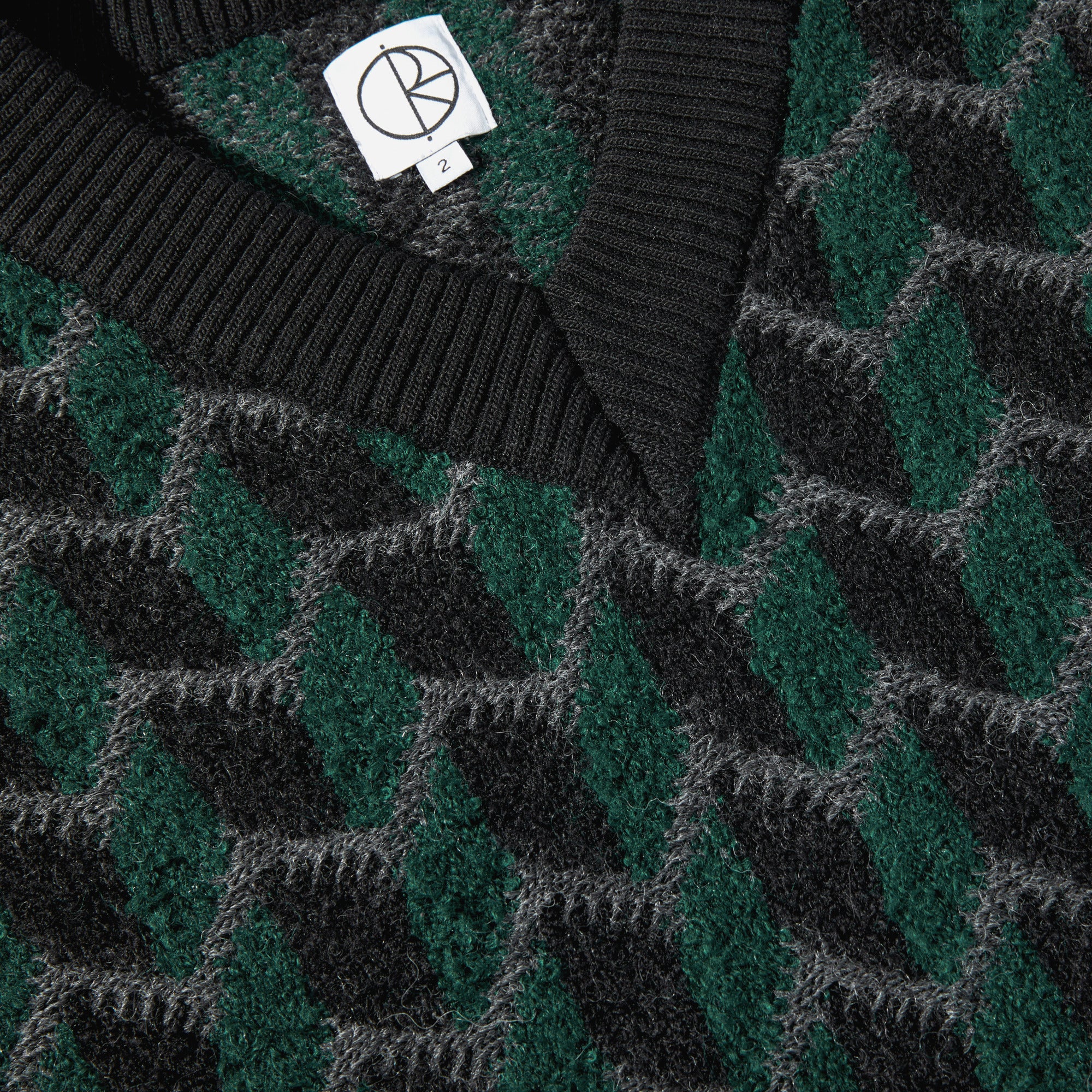 POLAR - Zig Zag Knit Vest "Black / Dark Teal"