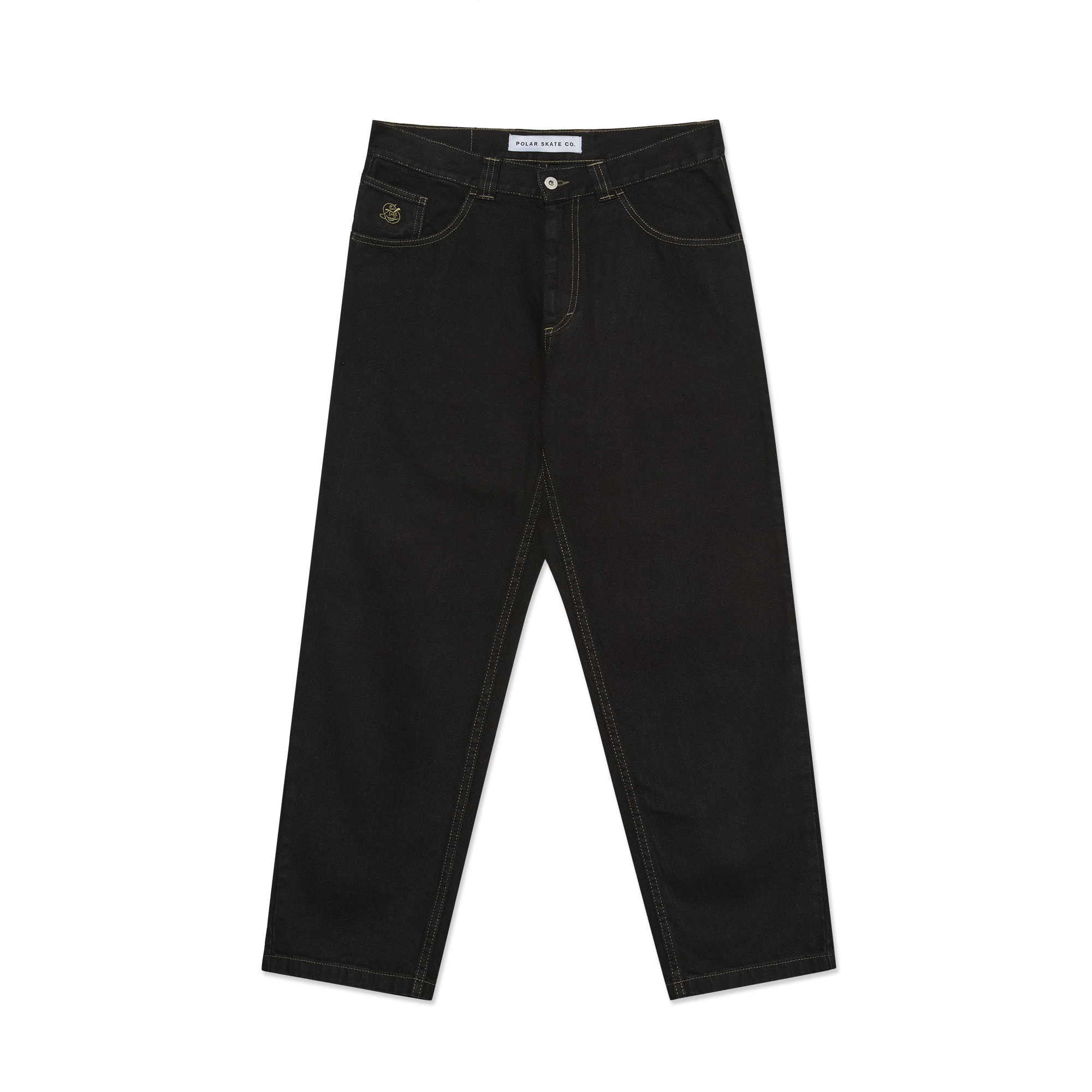 POLAR - 93 Pants Contrast Stitching "Black/Dark Olive"