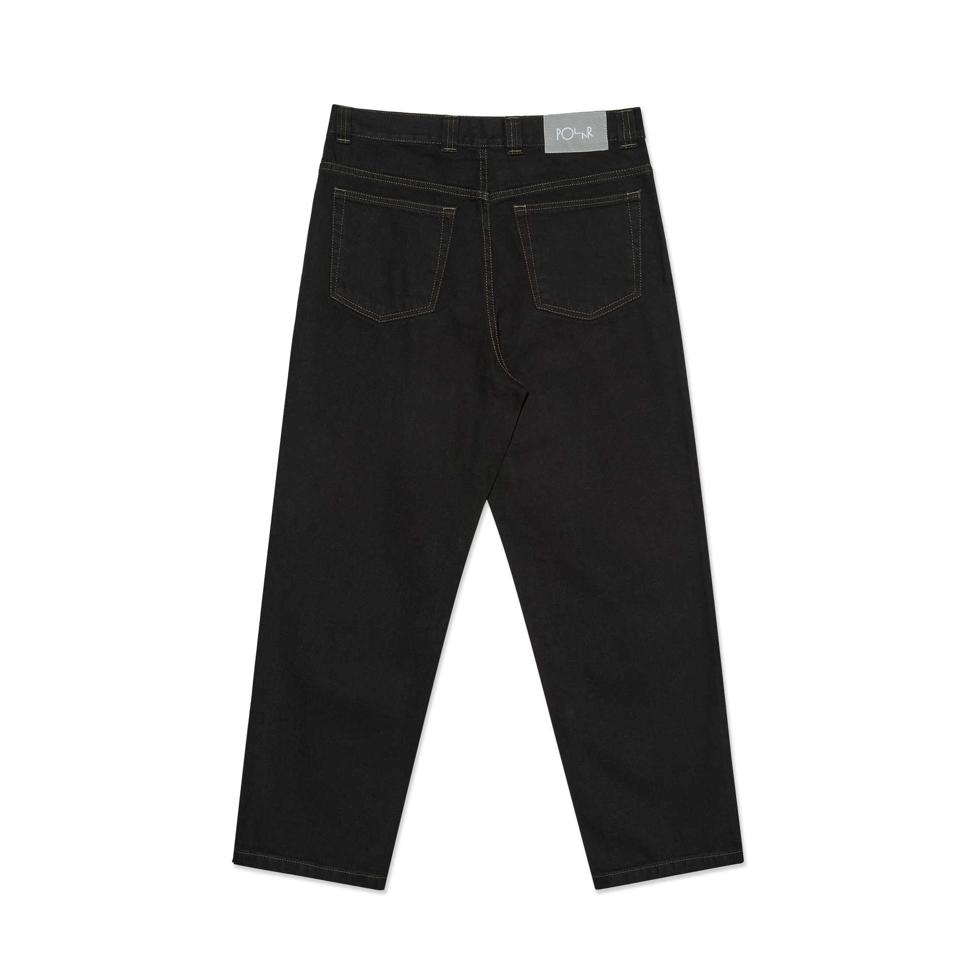 POLAR - 93 Pants Contrast Stitching "Black/Dark Olive"
