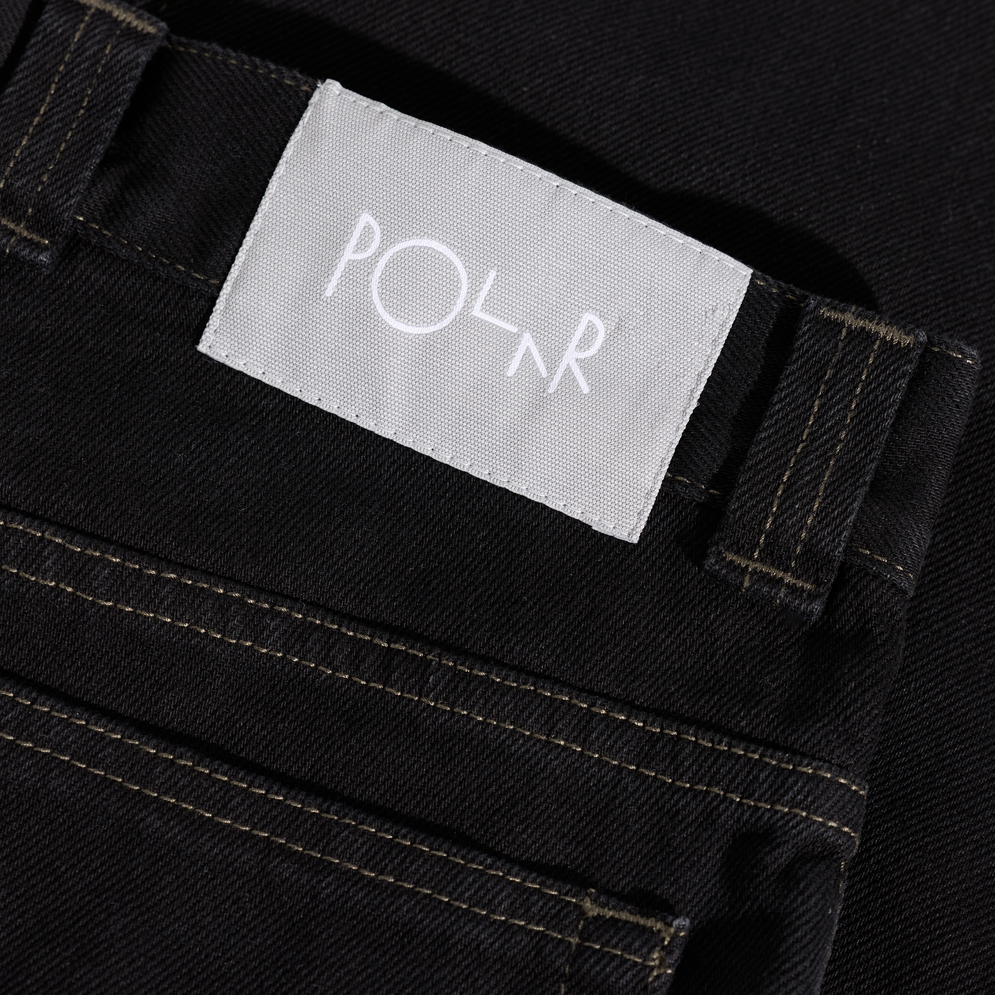 POLAR - 93 Pants Contrast Stitching "Black/Dark Olive"