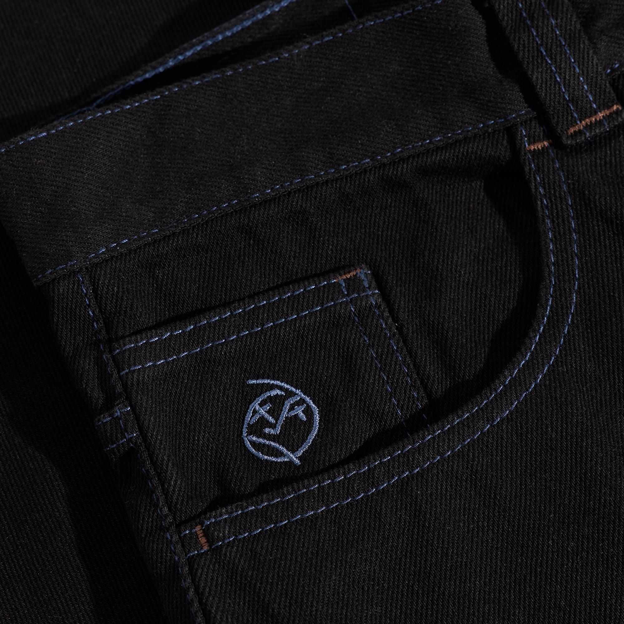 POLAR - Big Boy Pants "Black/Blue Stitching"
