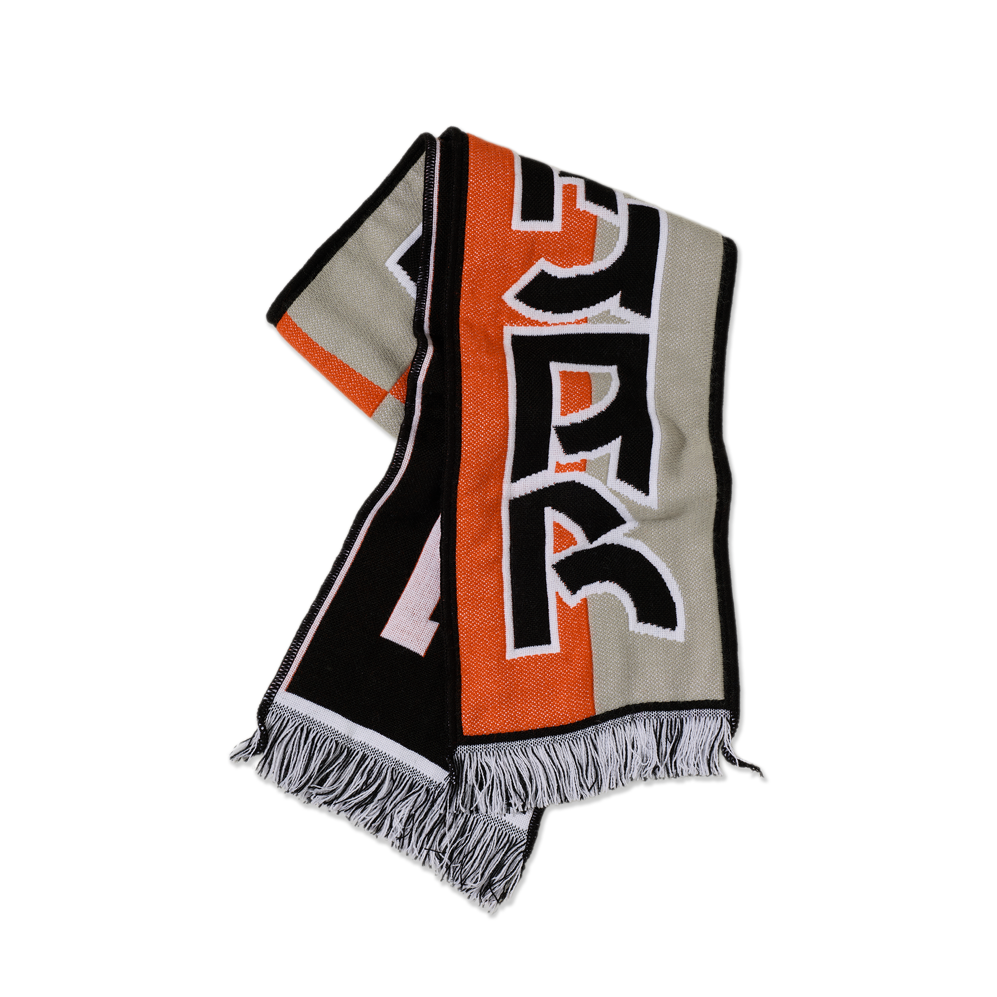 POLAR - Football Scarf | Squares "Orange Grey"