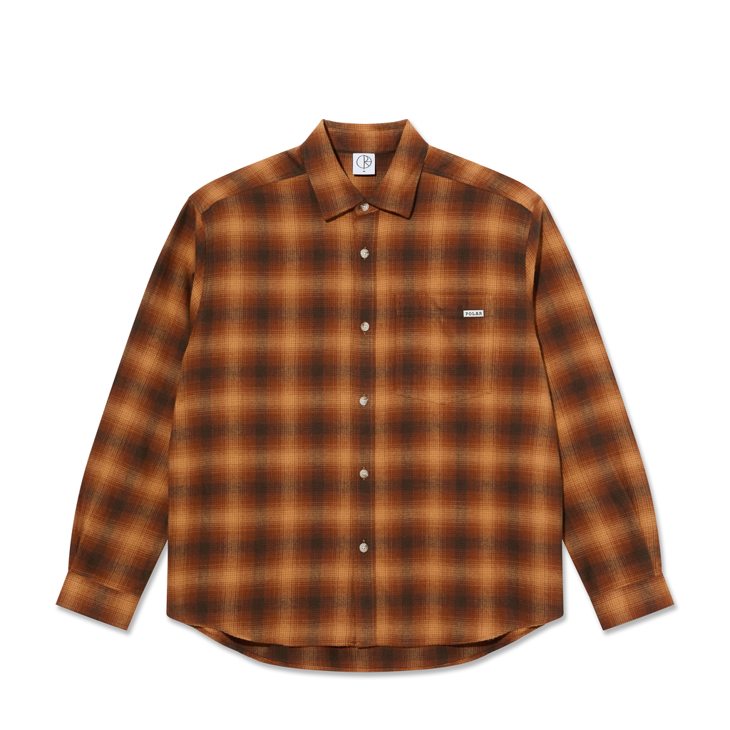 POLAR - Mitchell LS Shirt | Shadow Check "Caramel"