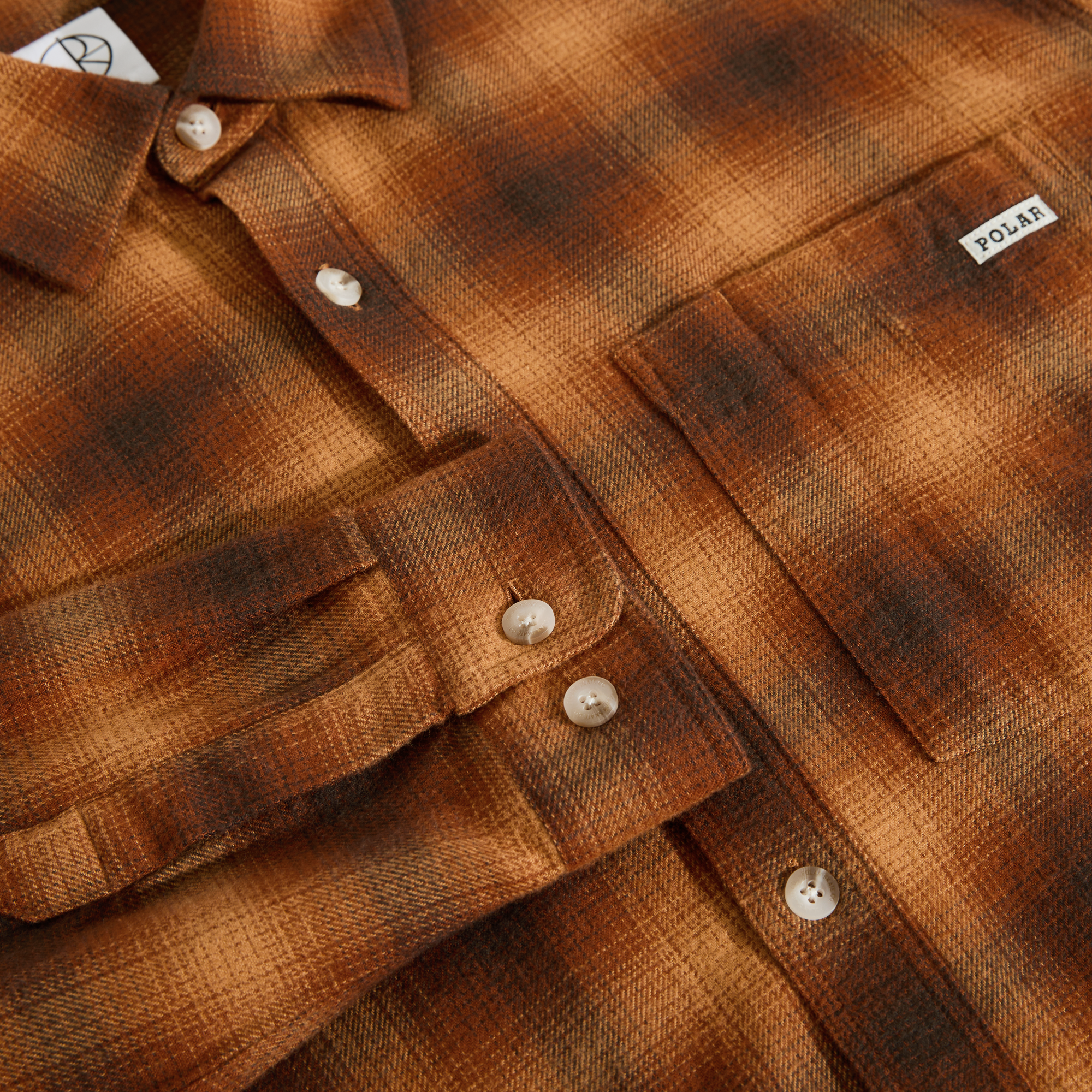 POLAR - Mitchell LS Shirt | Shadow Check "Caramel"