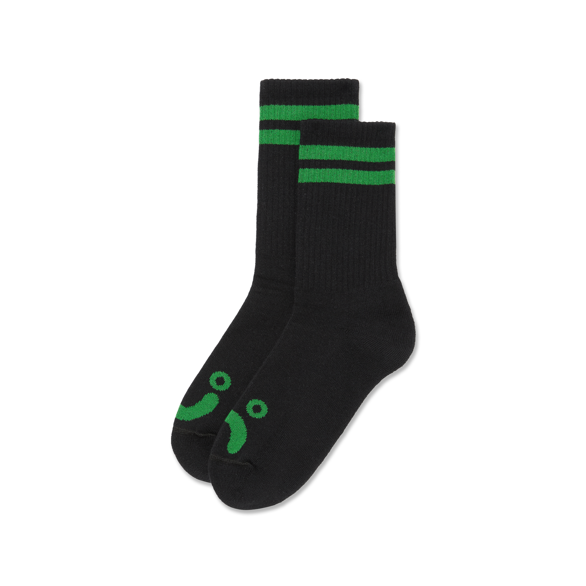 POLAR - Rib Socks Happy Sad  "Black / Green"