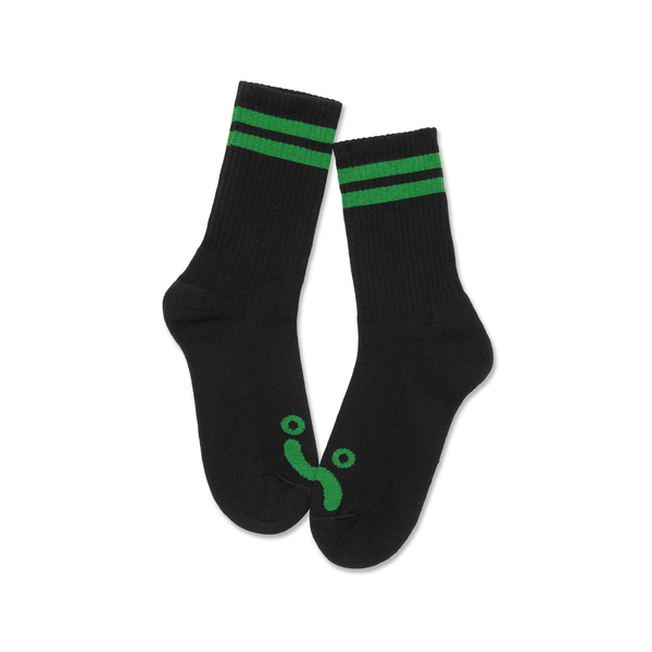 POLAR - Rib Socks Happy Sad  "Black / Green"