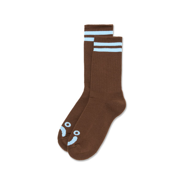 POLAR - Rib Socks Happy Sad  "Brown / Blue"