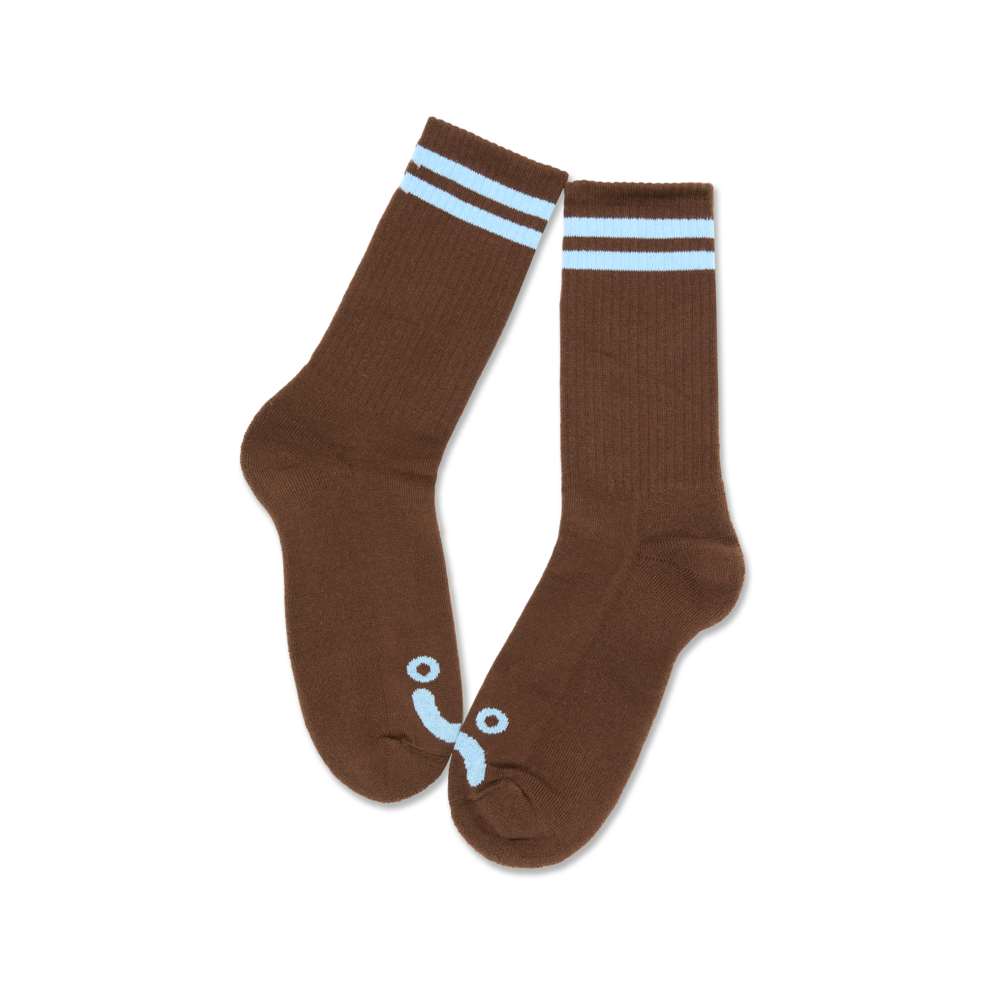 POLAR - Rib Socks Happy Sad  "Brown / Blue"