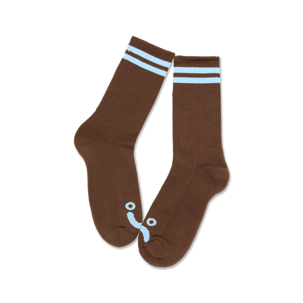 POLAR - Rib Socks Happy Sad  "Brown / Blue"