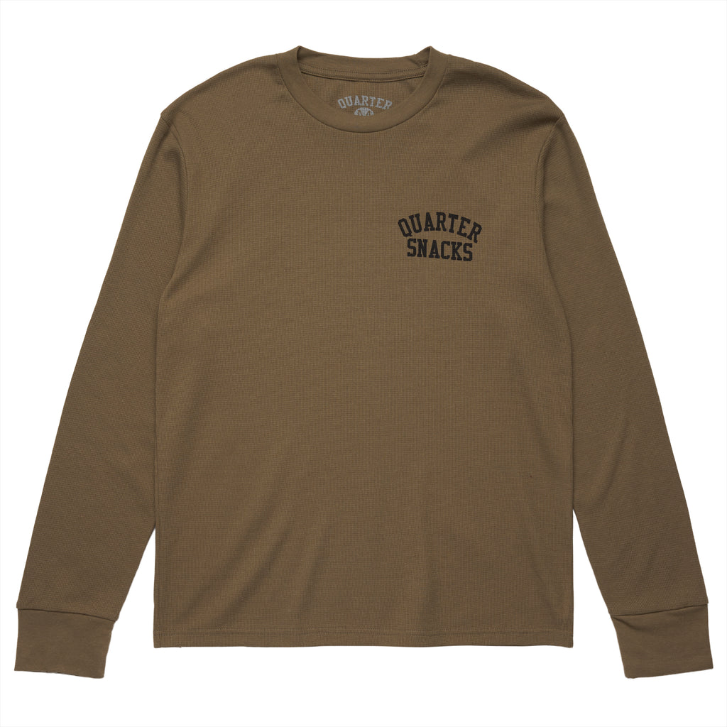 QUARTERSNACKS  - Printed Thermal Longsleeve Tee "Olive"