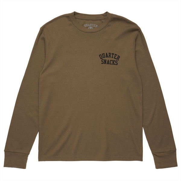 QUARTERSNACKS  - Printed Thermal Longsleeve Tee "Olive"