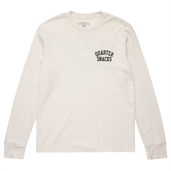 QUARTERSNACKS  - Printed Thermal Longsleeve Tee "Bone"