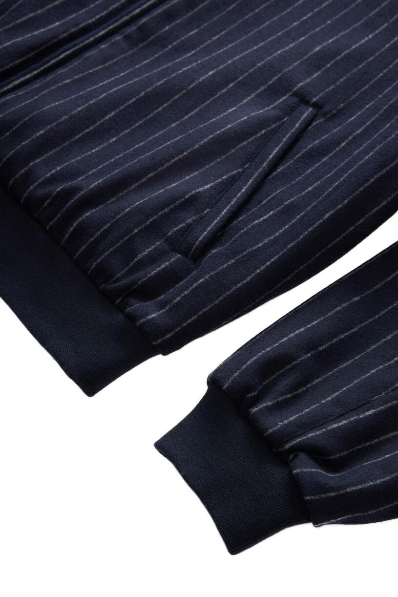GRAND COLLECTION - Reversible Pinstripe Wool/Cotton Jacket "Stripe/White"