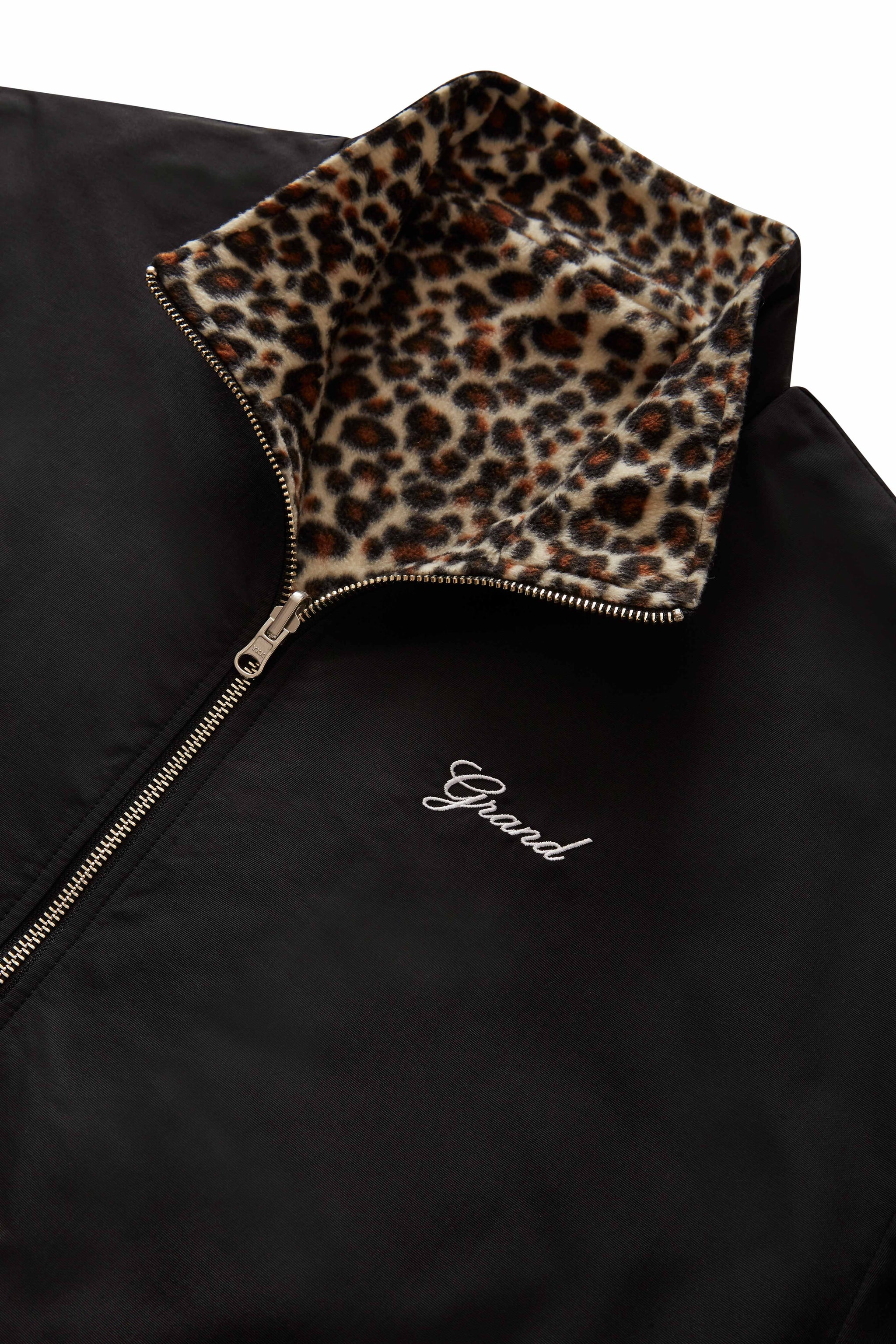 GRAND COLLECTION - Reversible Fleece Leopard Jacket "Leopard / Black"