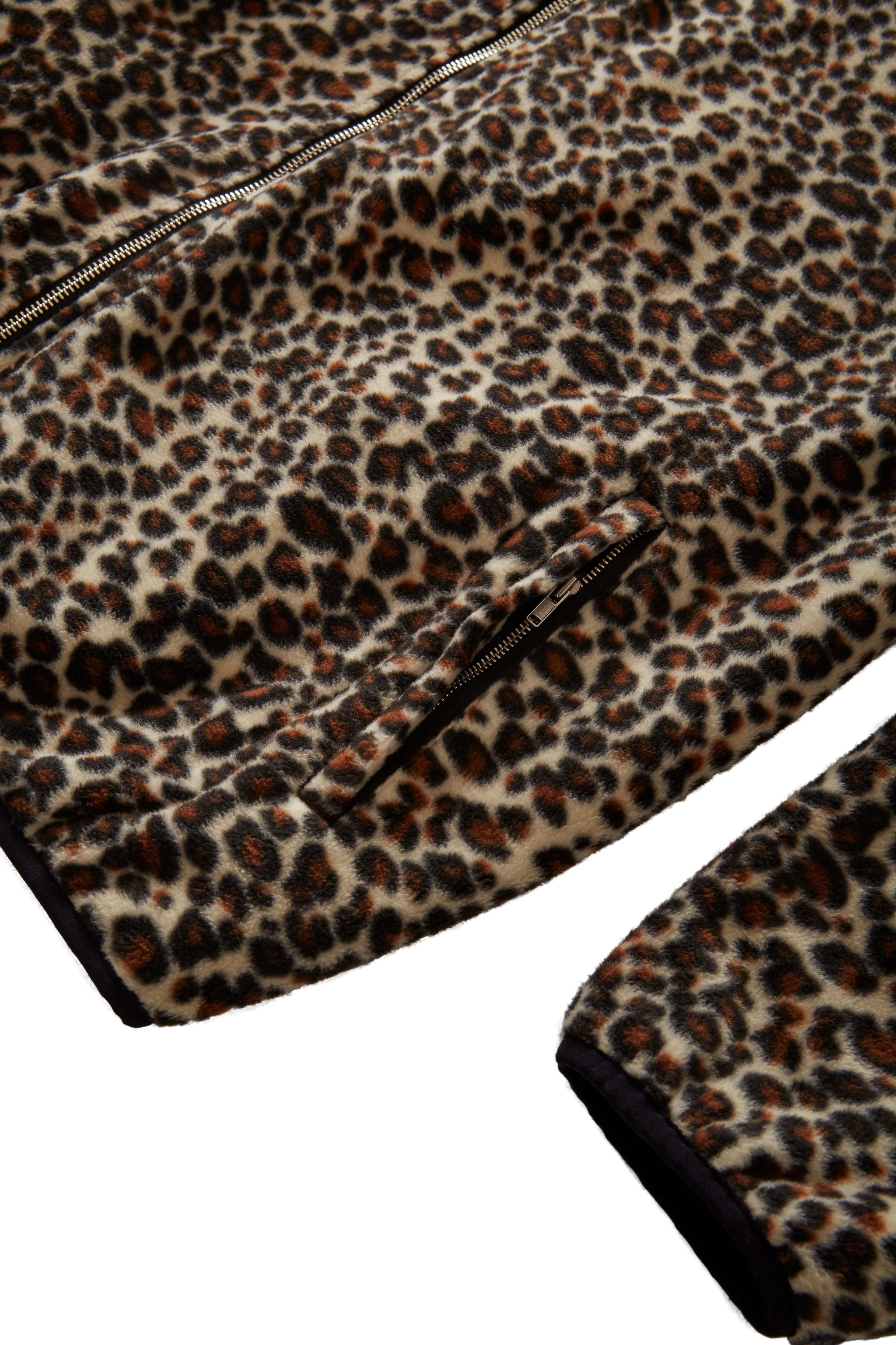 GRAND COLLECTION - Reversible Fleece Leopard Jacket "Leopard / Black"