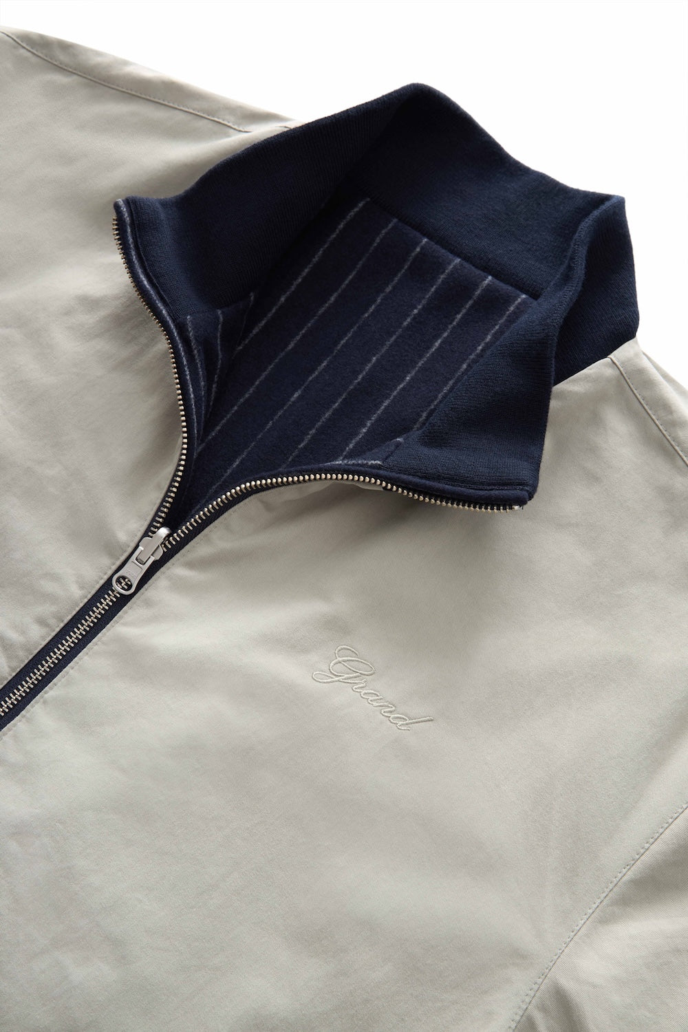 GRAND COLLECTION - Reversible Pinstripe Wool/Cotton Jacket "Stripe/White"