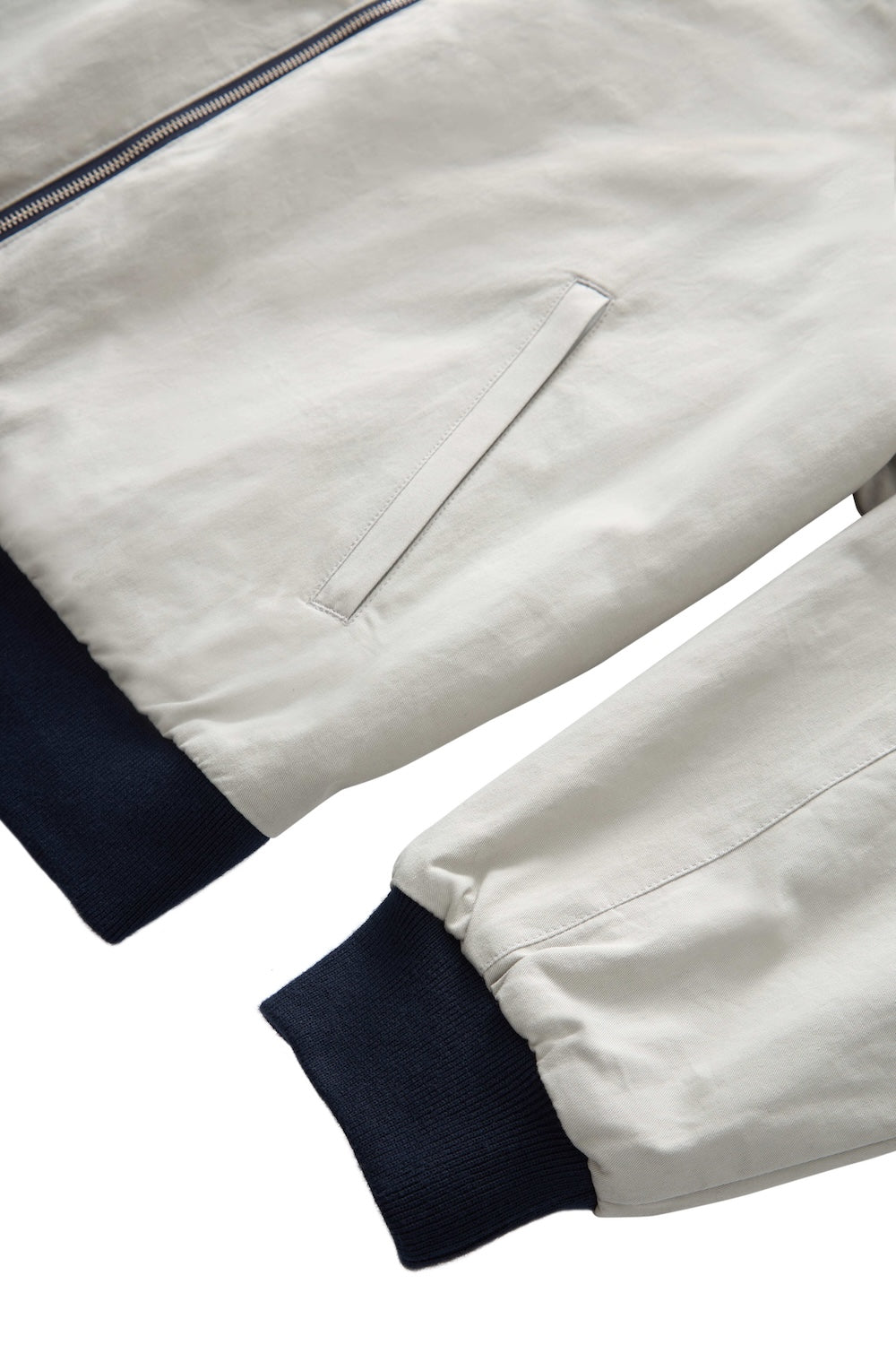 GRAND COLLECTION - Reversible Pinstripe Wool/Cotton Jacket "Stripe/White"