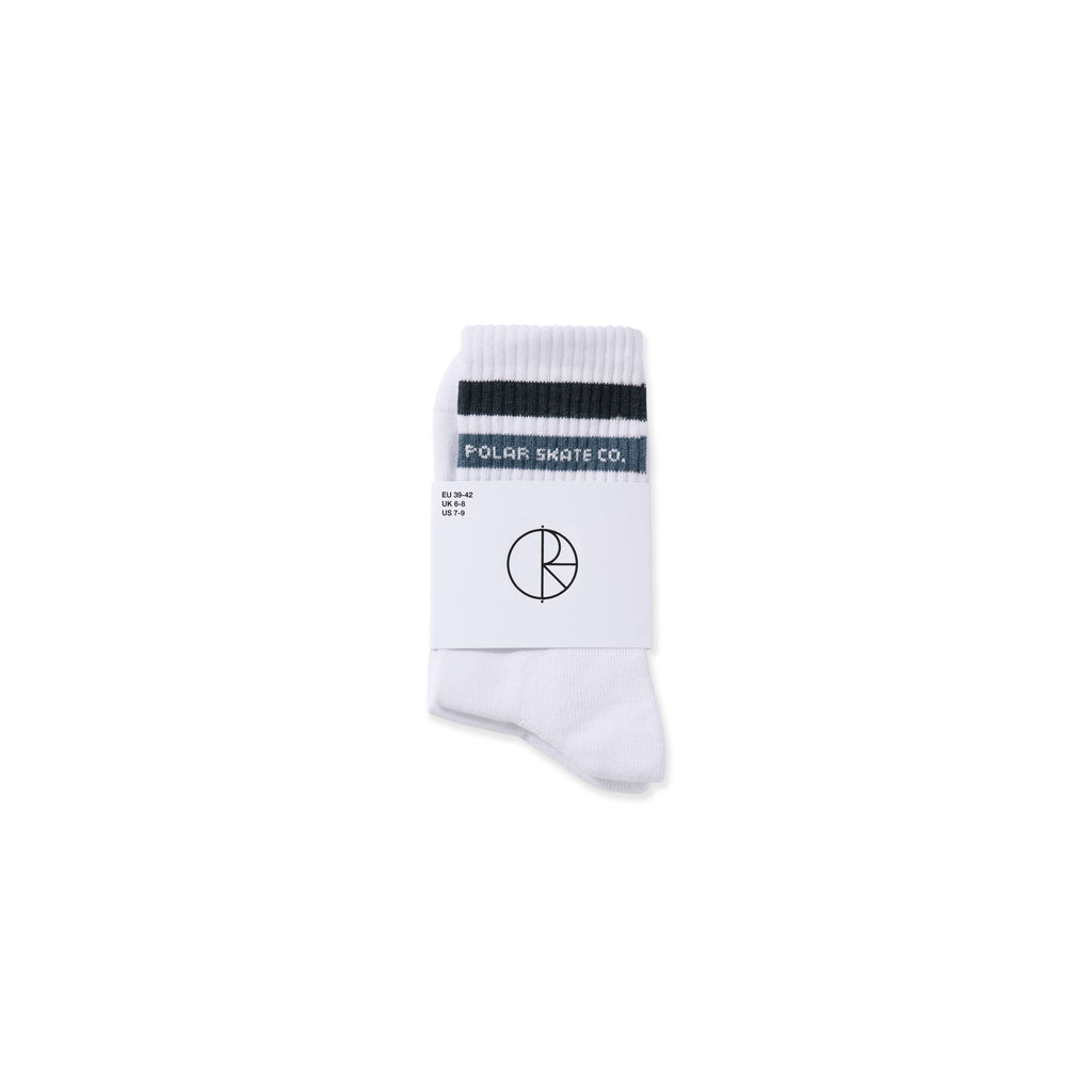 POLAR - Fat Stripe Socks "White / Blue"
