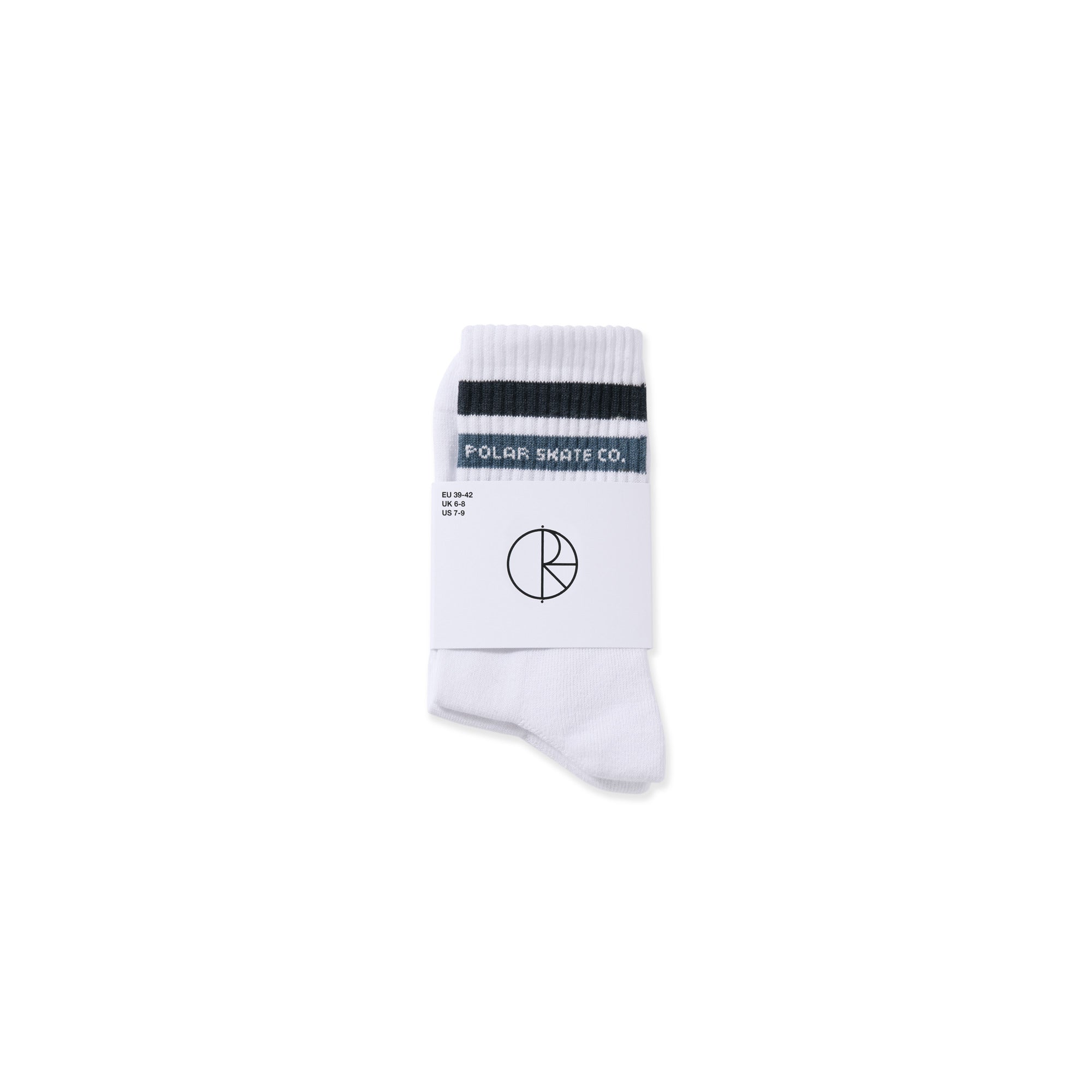 POLAR - Fat Stripe Socks "White / Blue"