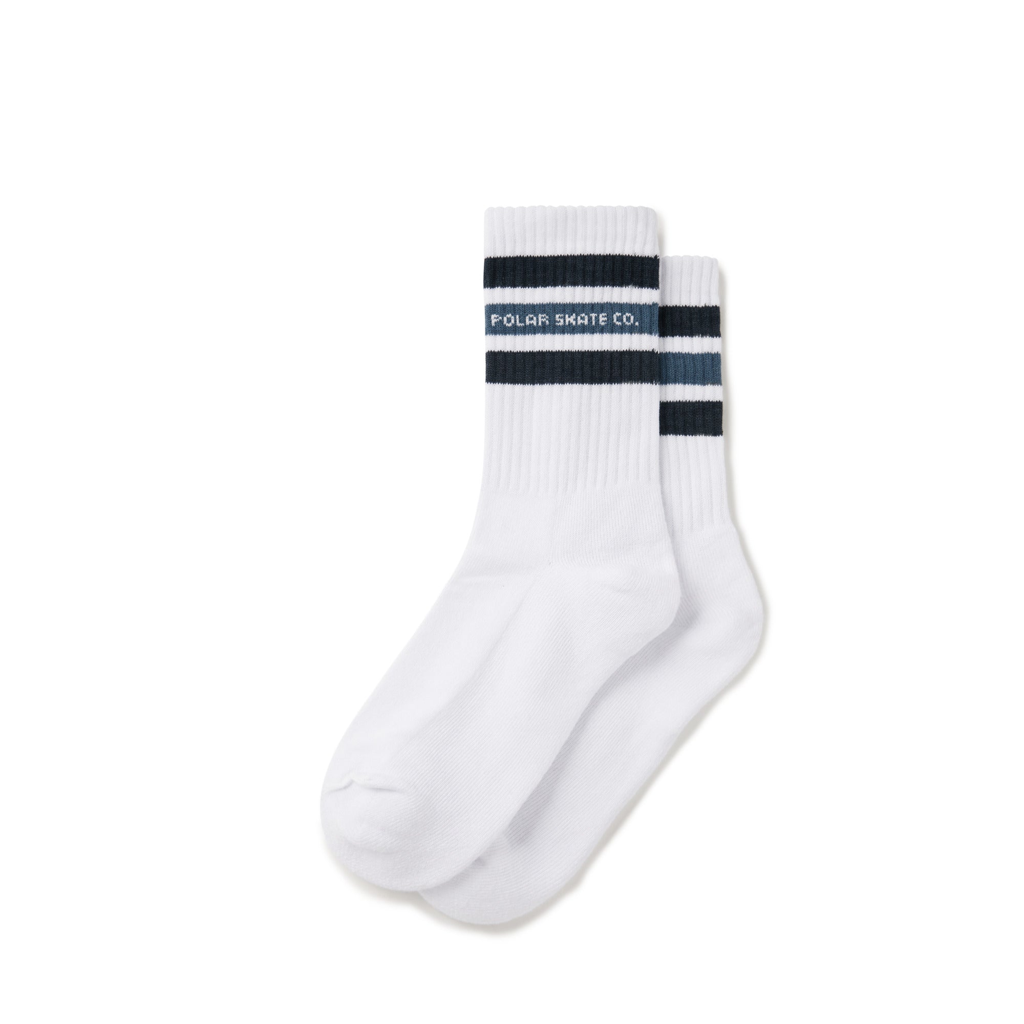 POLAR - Fat Stripe Socks "White / Blue"