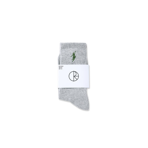 POLAR - Rib Socks | No Comply "Heather Grey / Green"