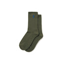 POLAR - Rib Socks | No Comply "Dusty Olive / Blue"