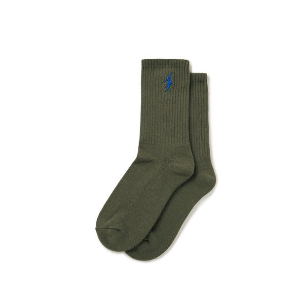 POLAR - Rib Socks | No Comply "Dusty Olive / Blue"