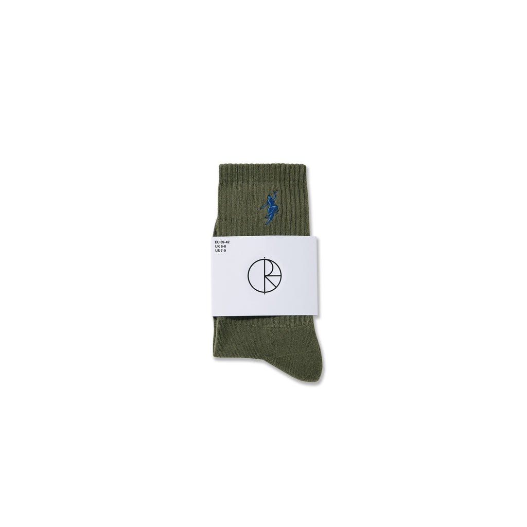 POLAR - Rib Socks | No Comply "Dusty Olive / Blue"