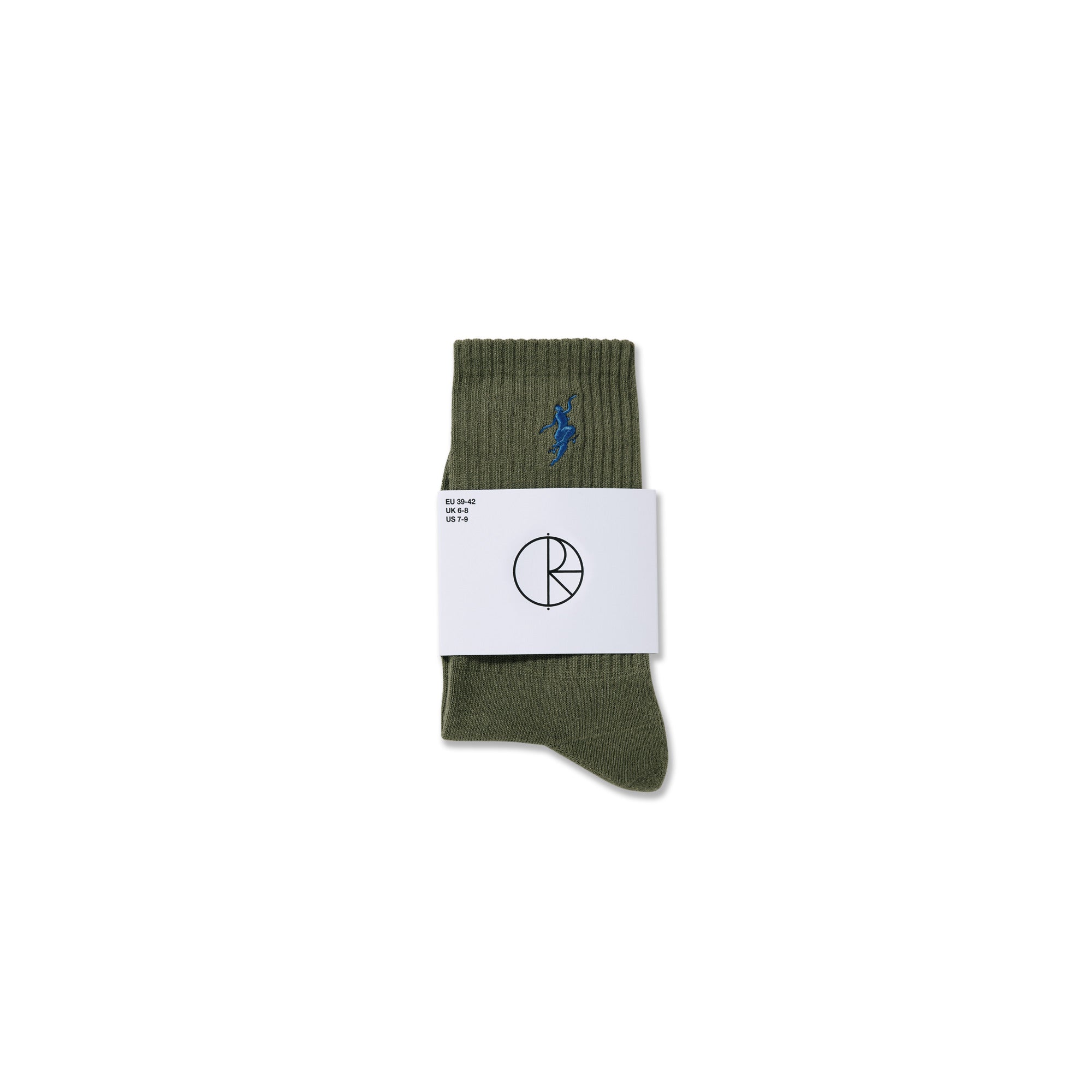 POLAR - Rib Socks | No Comply "Dusty Olive / Blue"