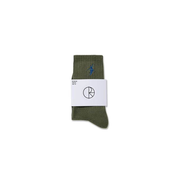POLAR - Rib Socks | No Comply "Dusty Olive / Blue"