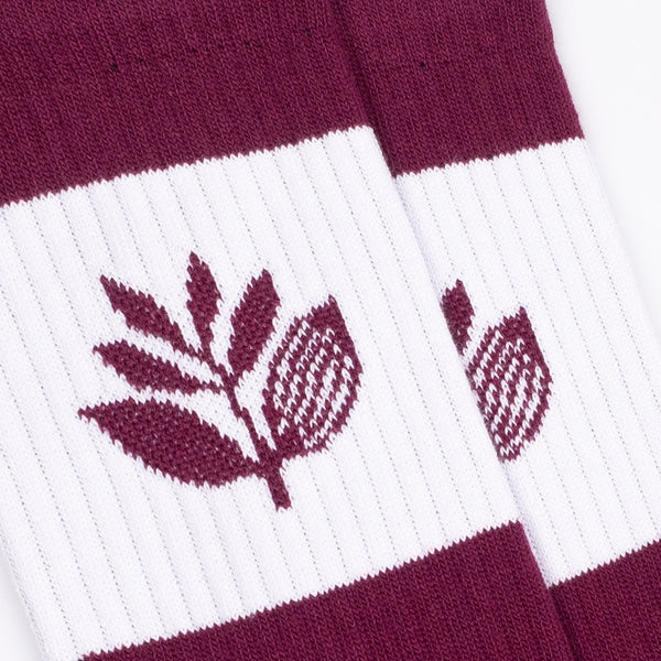 MAGENTA SKATEBOARDS - STRIPE SOCKS "Burgundy"