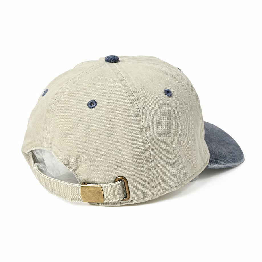 STRUSH WHEEL - Script Pigment Strapback Cap "Grey / Navy"