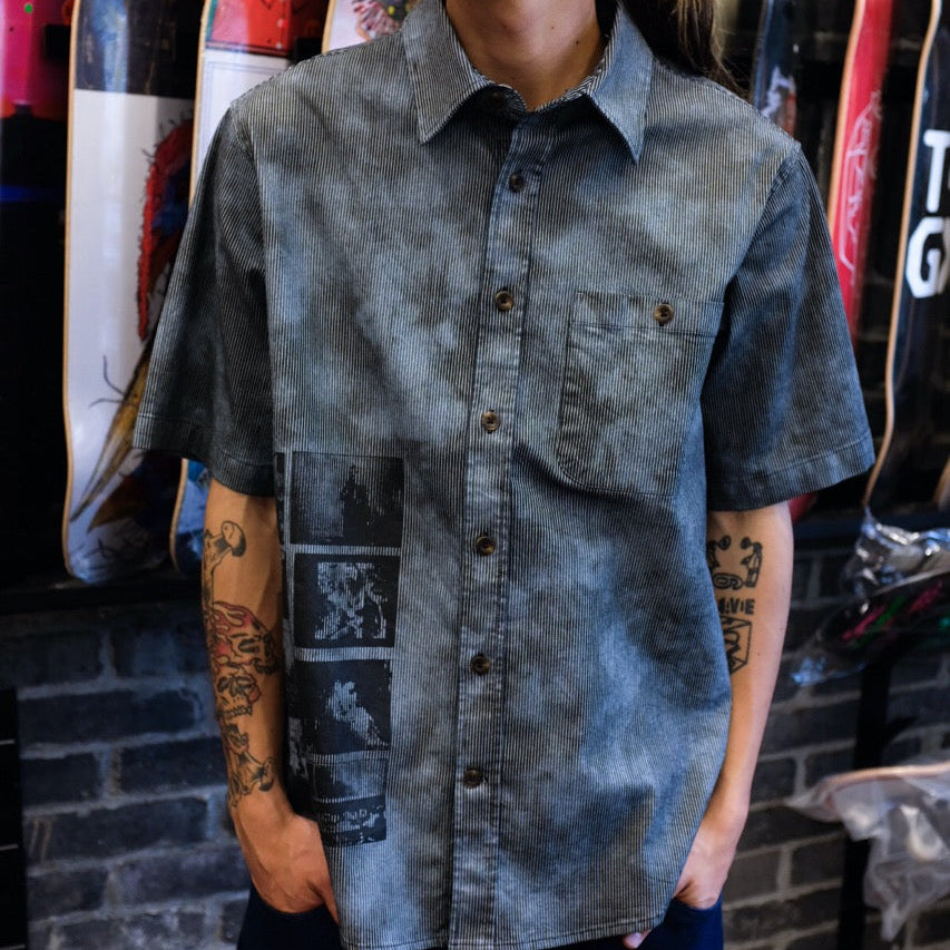 GX1000 - Short Sleeve Button Down "Over Dyed / Bleach Spots"