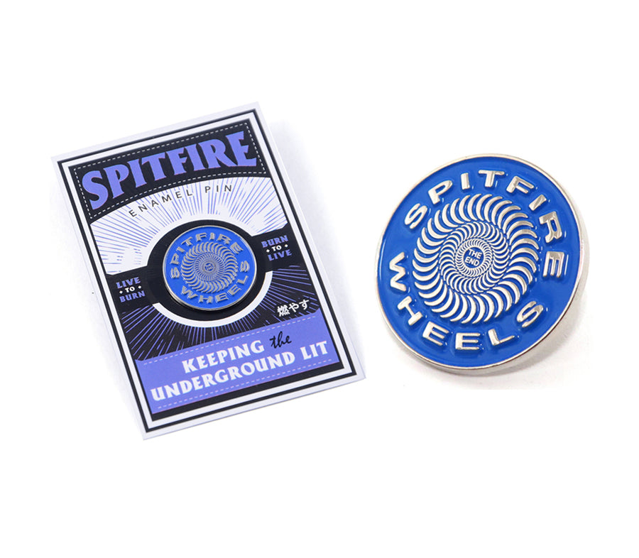 SPITFIRE WHEELS - Classic Swirl Lapel Pin "Blue/Silver"