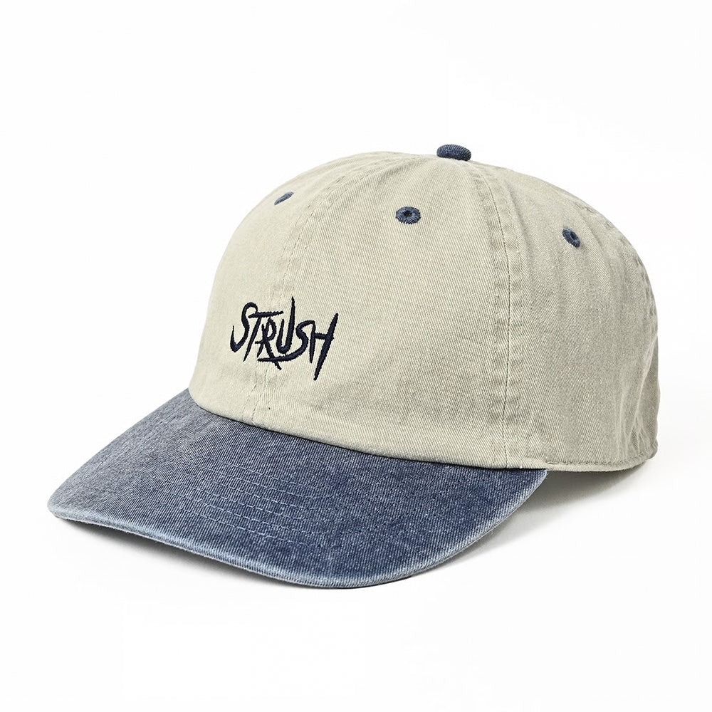 STRUSH WHEELS - Script Pigment Strapback Cap "Grey / Navy"