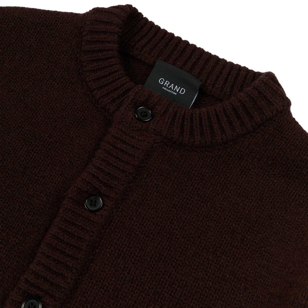 GRAND COLLECTION - Wool Cardigan "Espresso"