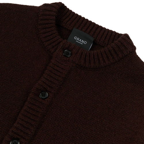 GRAND COLLECTION - Wool Cardigan "Espresso"