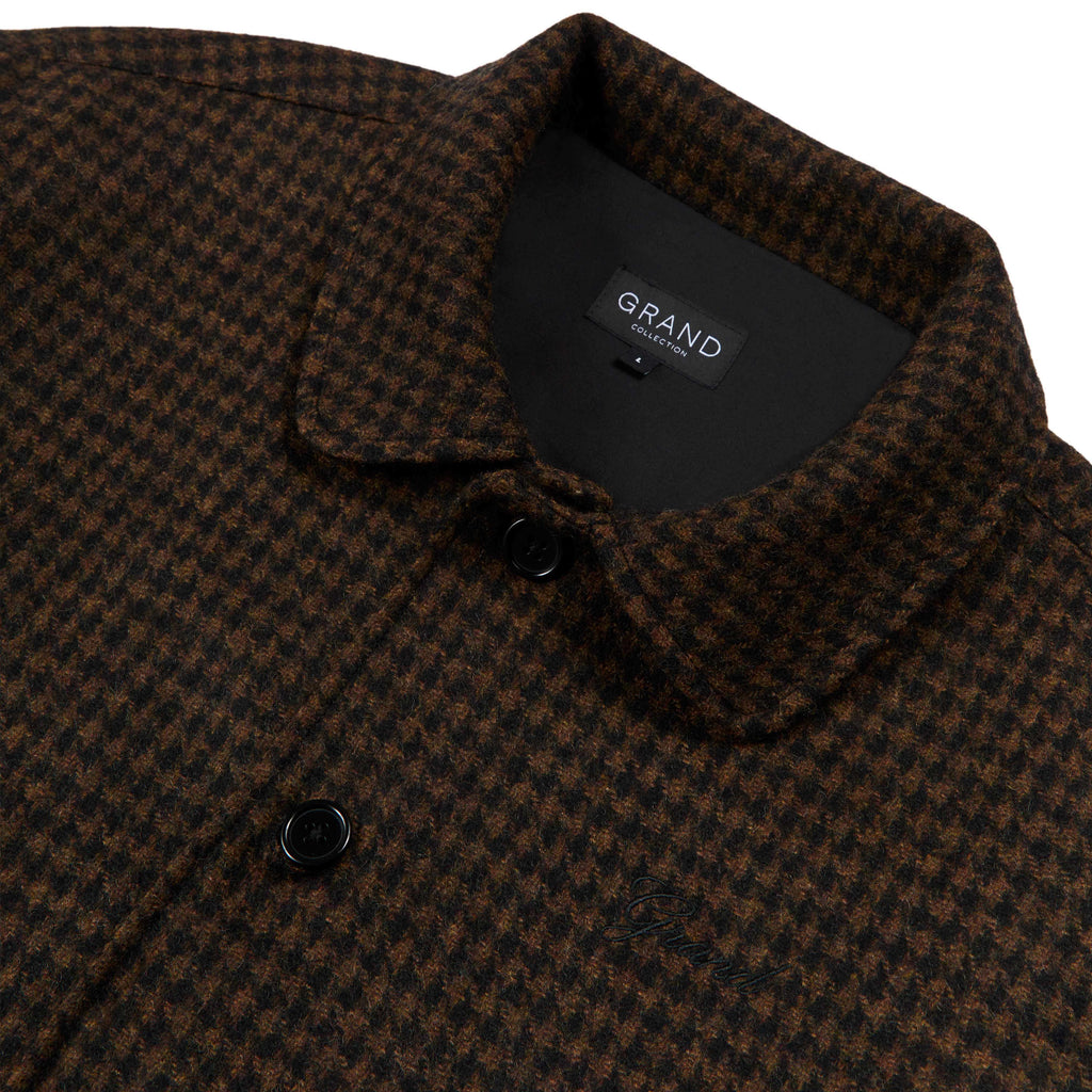 GRAND COLLECTION - Houndstooth Wool Jacket "Brown / Black"