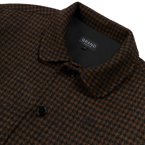 GRAND COLLECTION - Houndstooth Wool Jacket "Brown / Black"