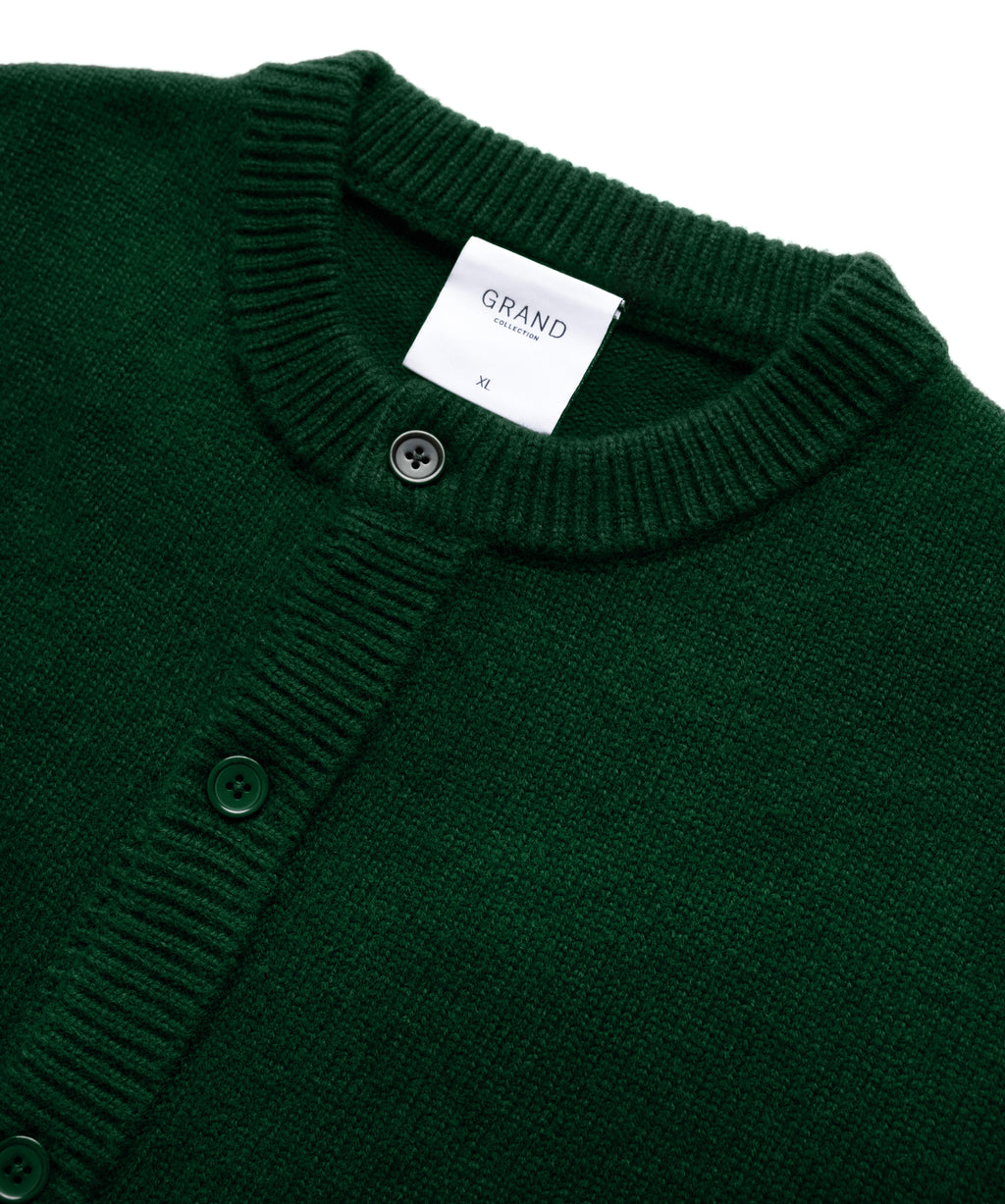 GRAND COLLECTION - Knit Button Up Sweater "Forest Green"