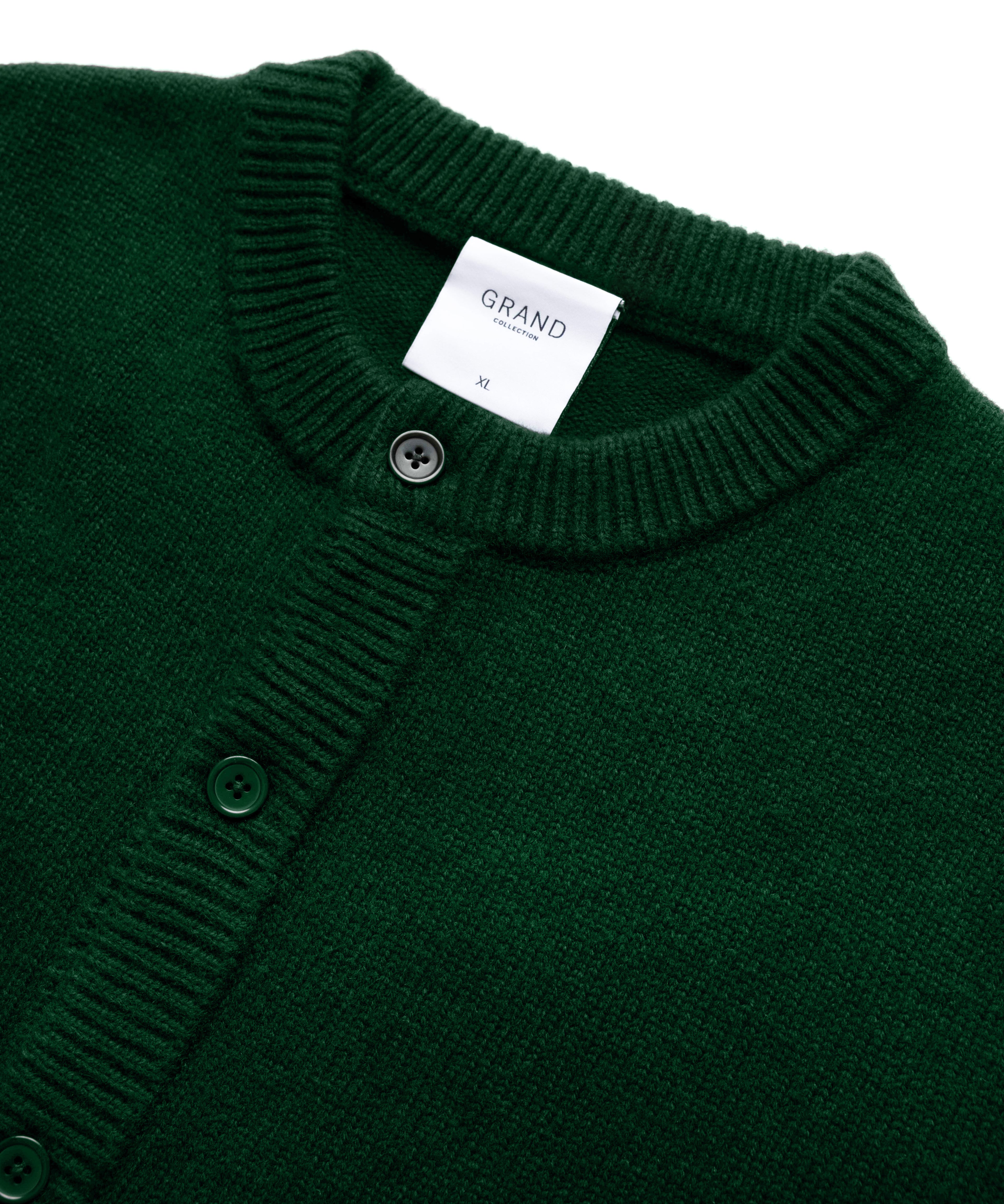 GRAND COLLECTION - Knit Button Up Sweater "Forest Green"