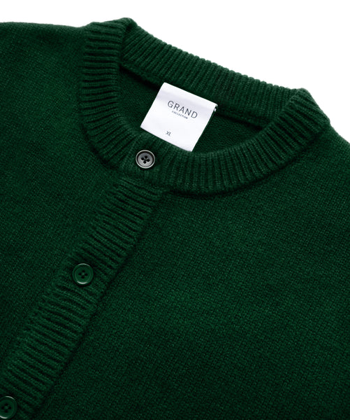 GRAND COLLECTION - Knit Button Up Sweater "Forest Green"