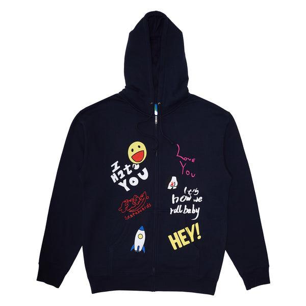 FROG SKATEBOARDS - Love/Hate Zip Hoodie "Navy"