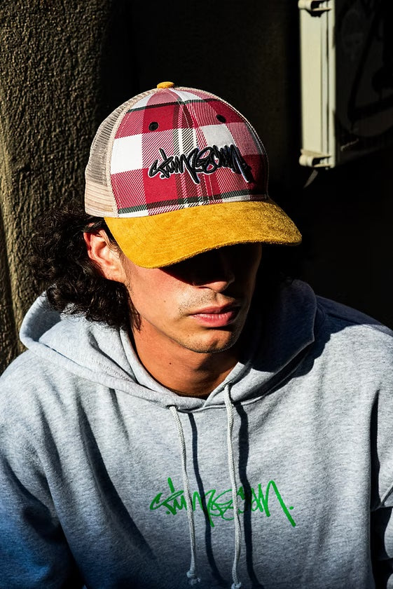 TIME SCAN - SCRIPT MESH CAP "Flannel"