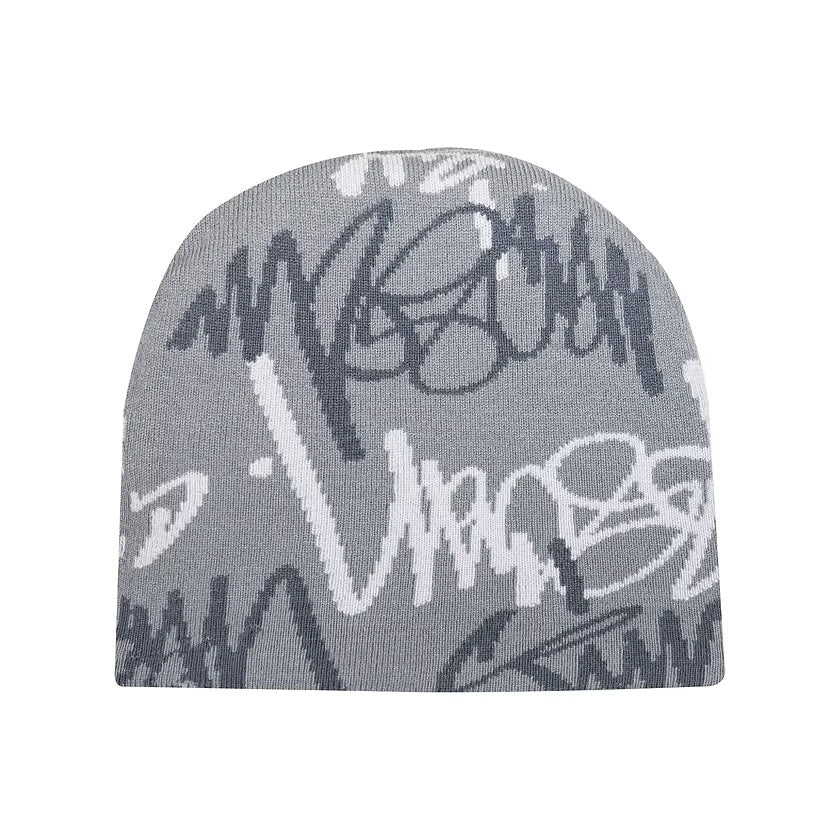 TIME SCAN - SCRIPT REVERSIBLE BEANIE "Grey & Green"