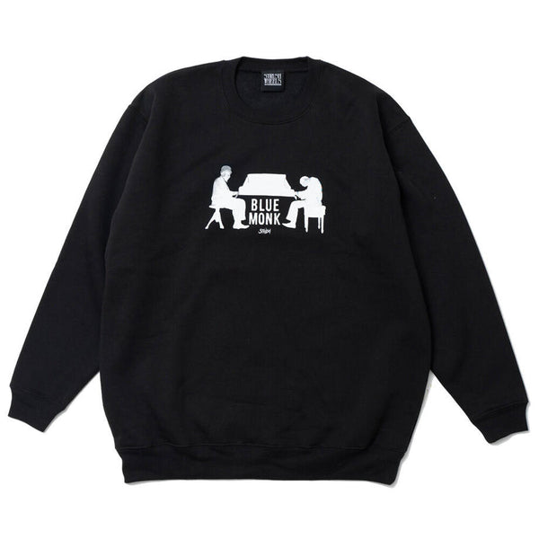 STRUSH WHEEL -    "BLUE MONK" CREWNECK SEWAT "BLACK"